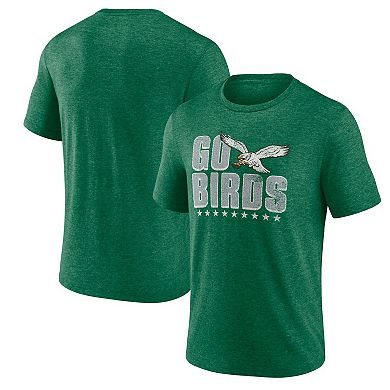 Men's Fanatics Branded Kelly Green Philadelphia Eagles Gridiron Classics Tri-Blend T-Shirt