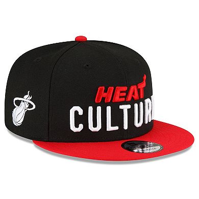 Men's New Era  Black/Red Miami Heat 2023/24 City Edition 9FIFTY Snapback Adjustable Hat