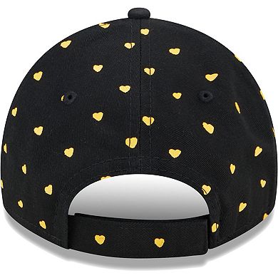 Girls Preschool New Era Black Pittsburgh Steelers Hearts 9TWENTY Adjustable Hat