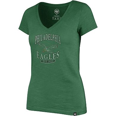 Women's '47 Kelly Green Philadelphia Eagles Scrum V-Neck T-Shirt