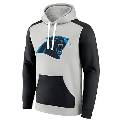 Men's Fanatics Branded Silver/Black Carolina Panthers Big & Tall Team Fleece Pullover Hoodie