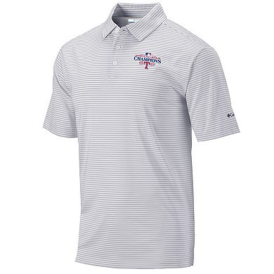 Men's Columbia Gray Texas Rangers 2023 American League Champions Omni-Wick Club Invite Polo