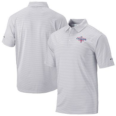 Men's Columbia Gray Texas Rangers 2023 American League Champions Omni-Wick Club Invite Polo