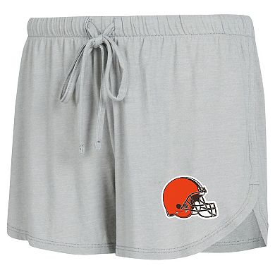 Women's Concepts Sport Gray/Orange Cleveland Browns Raglan Long Sleeve T-Shirt & Shorts Lounge Set