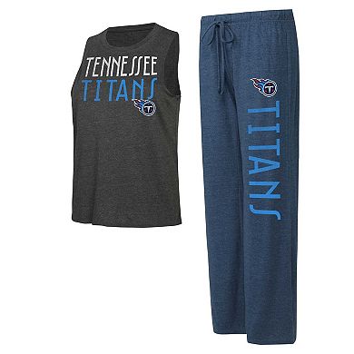 Women's Concepts Sport Navy/Charcoal Tennessee Titans Muscle Tank Top & Pants Lounge Set
