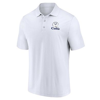 Men's Fanatics Branded White/Royal Indianapolis Colts Throwback Two-Pack Polo Set