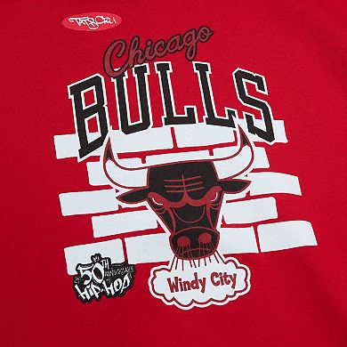 Men's Mitchell & Ness x Tats Cru Red Chicago Bulls Hardwood Classics Brick Pullover Hoodie