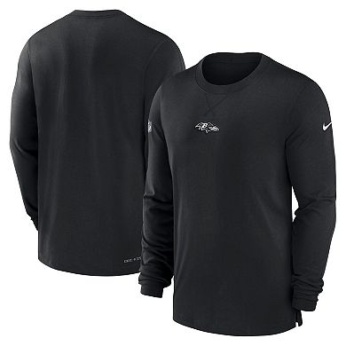Men's Nike Black Baltimore Ravens 2023 Sideline Performance Long Sleeve T-Shirt