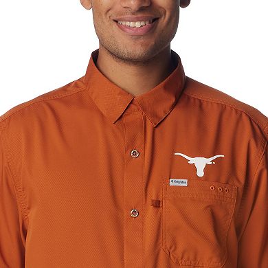 Men's Columbia Texas Orange Texas Longhorns Slack Tide™ Omni-Shade Button-Up Camp Shirt