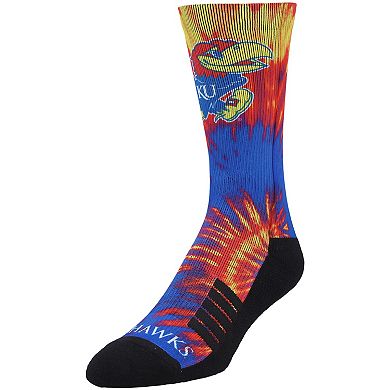 Unisex Strideline Kansas Jayhawks Premium Tie-Dye Crew Socks