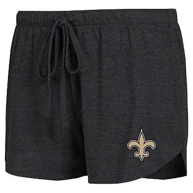 Women's Concepts Sport Black/Gold New Orleans Saints Raglan Long Sleeve T-Shirt & Shorts Lounge Set