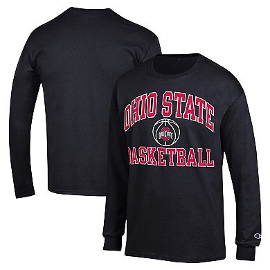 Men's Champion Black Ohio State Buckeyes Basketball Icon Long Sleeve T-Shirt