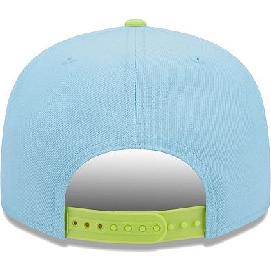 Men's New Era Light Blue/Neon Green Los Angeles Rams Two-Tone Color Pack 9FIFTY Snapback Hat