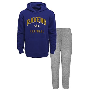Toddler Purple/Heather Gray Baltimore Ravens Play by Play Pullover Hoodie & Pants Set