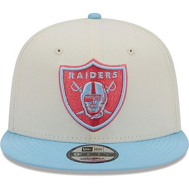 Men's New Era Cream/Light Blue Las Vegas Raiders Two-Tone Color Pack 9FIFTY Snapback Hat