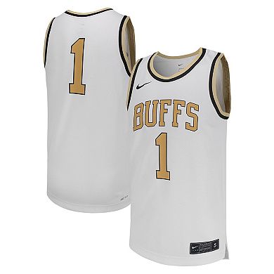 Men's Nike #1 White Colorado Buffaloes Replica Basketball Jersey