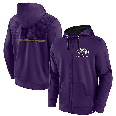 Men's Fanatics Branded  Purple Baltimore Ravens Defender Evo Full-Zip Hoodie