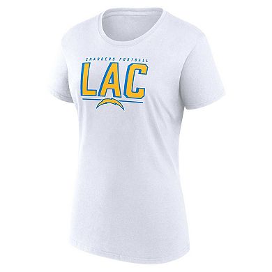 Women's Fanatics Branded Powder Blue/White Los Angeles Chargers Two-Pack Combo Cheerleader T-Shirt Set