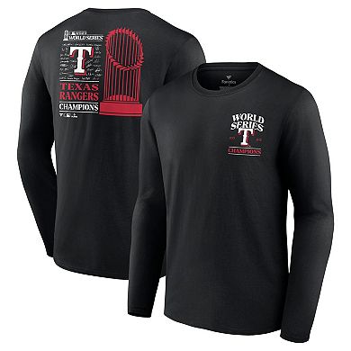 Men's Fanatics Branded Black Texas Rangers 2023 World Series Champions Signature Roster Long-Sleeve T-Shirt