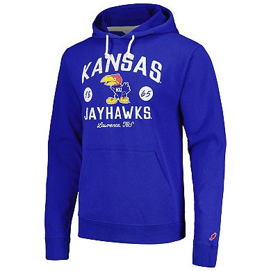 Men's League Collegiate Wear  Royal Kansas Jayhawks Bendy Arch Essential Pullover Hoodie