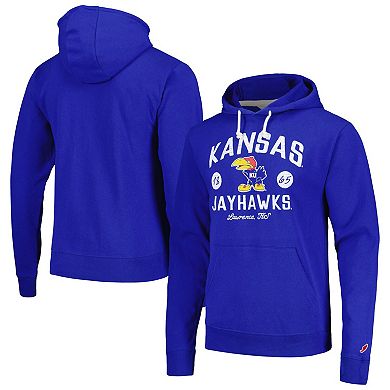 Men's League Collegiate Wear  Royal Kansas Jayhawks Bendy Arch Essential Pullover Hoodie