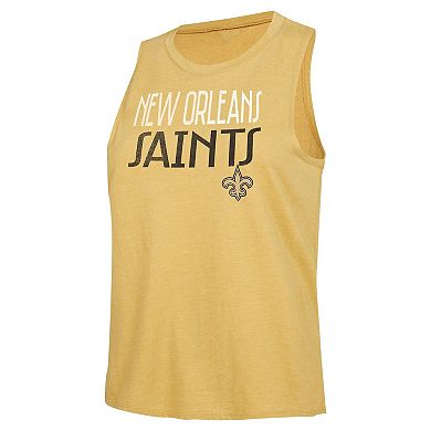 Women's Concepts Sport Black/Gold New Orleans Saints Muscle Tank Top & Pants Lounge Set