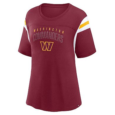 Women's Fanatics Branded Burgundy Washington Commanders Classic Rhinestone T-Shirt