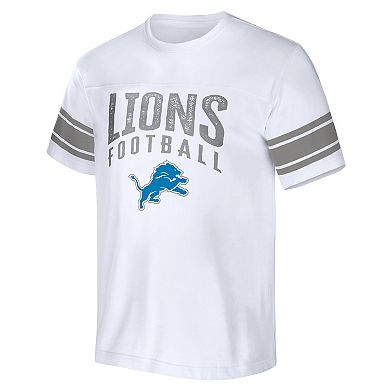 Men's NFL x Darius Rucker Collection by Fanatics White Detroit Lions Domestic Football T-Shirt