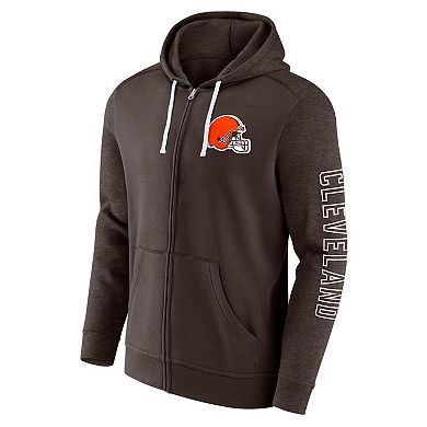 Men's Fanatics Branded  Brown Cleveland Browns Offensive Lineup Hoodie Full-Zip Hoodie