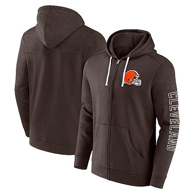 Men's Fanatics Branded  Brown Cleveland Browns Offensive Lineup Hoodie Full-Zip Hoodie