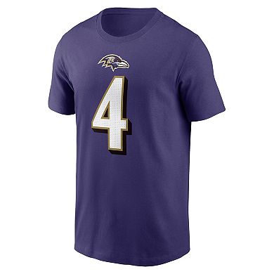 Men's Nike Zay Flowers Purple Baltimore Ravens  Player Name & Number T-Shirt