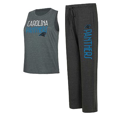 Women's Concepts Sport Black/Charcoal Carolina Panthers Muscle Tank Top & Pants Lounge Set