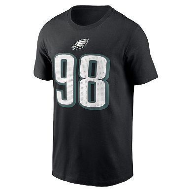 Men's Nike Jalen Carter Black Philadelphia Eagles Player Name & Number T-Shirt