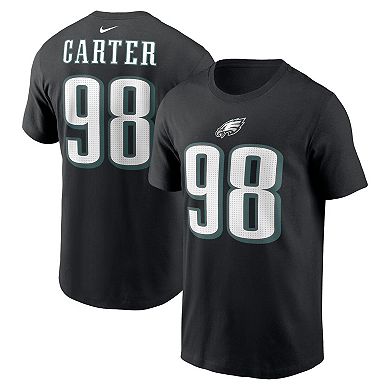 Men's Nike Jalen Carter Black Philadelphia Eagles Player Name & Number T-Shirt