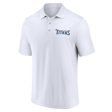 Men's Fanatics Branded White/Navy Tennessee Titans Lockup Two-Pack Polo Set