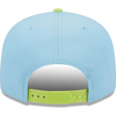 Men's New Era Light Blue/Neon Green Los Angeles Chargers Two-Tone Color Pack 9FIFTY Snapback Hat