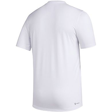 Men's adidas  White Kansas Jayhawks Fadeaway Basketball Pregame AEROREADY T-Shirt