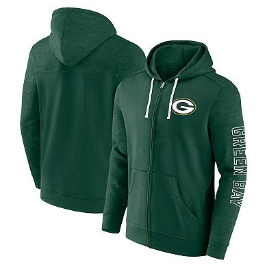 Men's Fanatics Branded  Green Green Bay Packers Offensive Lineup Hoodie Full-Zip Hoodie