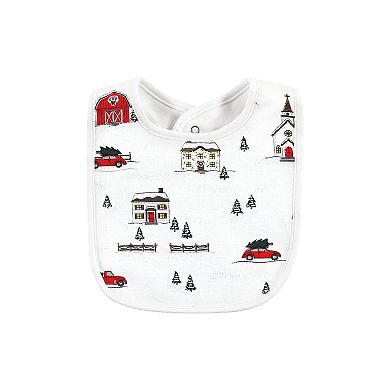 Unisex Baby Cotton Bib And Sock Set, Christmas Scene, One Size