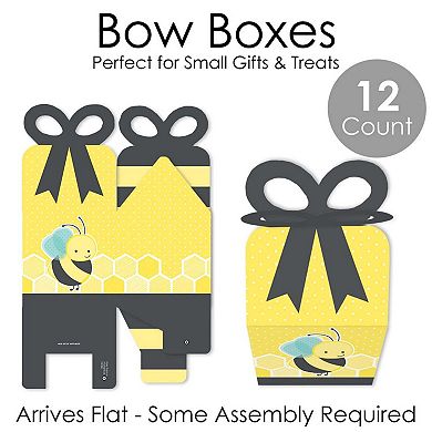 Big Dot Of Happiness Honey Bee - Square Favor Gift Boxes - Party Bow Boxes - 12 Ct