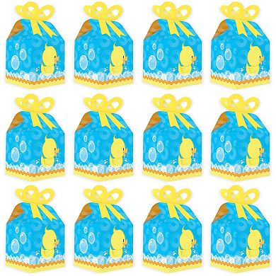 Big Dot Of Happiness Ducky Duck - Square Favor Gift Boxes - Party Bow Boxes - 12 Ct