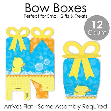 Big Dot Of Happiness Ducky Duck - Square Favor Gift Boxes - Party Bow Boxes - 12 Ct