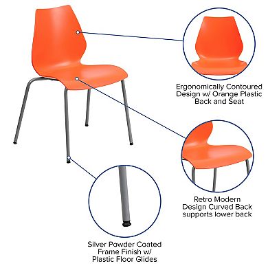 Emma and Oliver Multipurpose Home Office Stack Chair with Lumbar Support