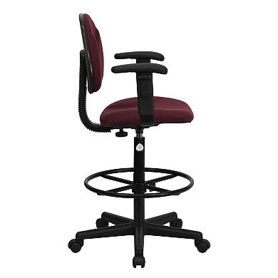 Emma and Oliver Two Cylinder Drafting Chair with Adjustable Arms