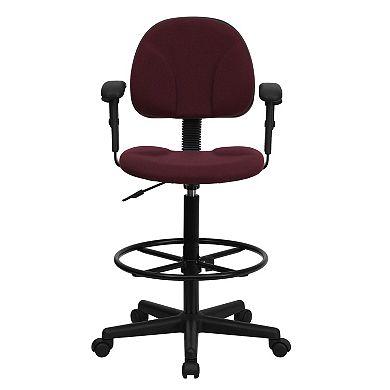 Emma and Oliver Two Cylinder Drafting Chair with Adjustable Arms