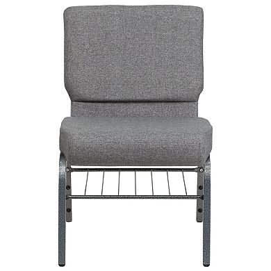 Emma and Oliver 21"W Church/Reception Guest Chair with Book Rack