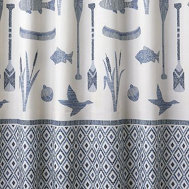 The Big One?? Lake Life Fabric Shower Curtain