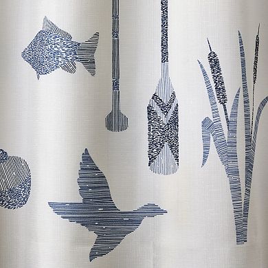 The Big One?? Lake Life Fabric Shower Curtain