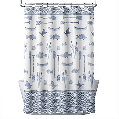 The Big One?? Lake Life Fabric Shower Curtain