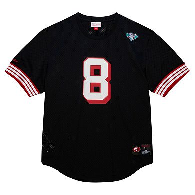 Men's Mitchell & Ness Steve Young Black San Francisco 49ers Retired Player Name & Number Mesh Top